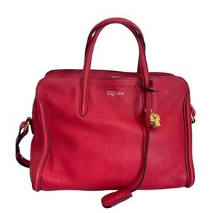 Alexander McQueen Red Leather Satchel